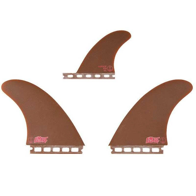 Ailerons Surf Captain Fin Twin+1 Troy Elmore - Brown - 3 Dérives – Image 2